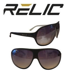 Relic Dark Gray Frame Gradient Black Lens Sunglasses w NEW Soft Leather Case